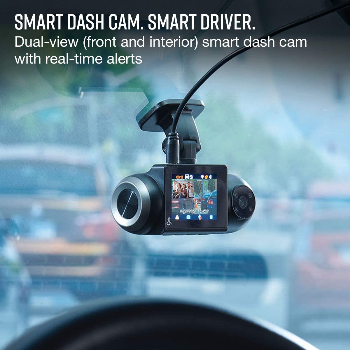 Cobra SC201 Full HD 1080p Dash Cam with 2" LCD Screen, Cabin View & GPS