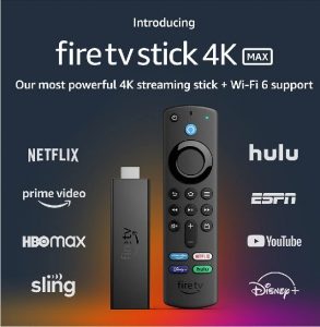 New Fire TV Stick 4K Max streaming device, Wi-Fi 6, Alexa Voice Remote includes TV controls faster app starts and more fluid navigation - 53-026436