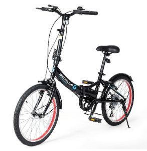 Costway 20 Inch Lightweight Adult Folding Bicycle Bike With 7 -speed Drivetrain Dual V-brakes, Anti-skid Handle Grip, Durable Iron Frame, Black - 92560714
