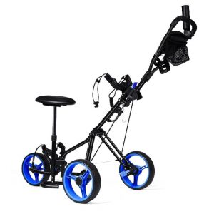 Costway Foldable 3 Wheel Golf Push Cart - SP37200GN